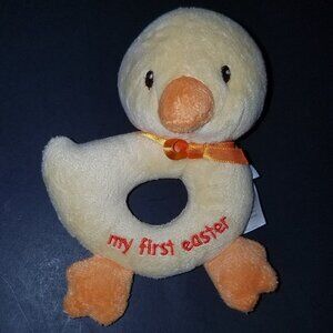 My First Easter Duck Plush Rattle Prestige Baby Stuffed Animal Toy Lovey